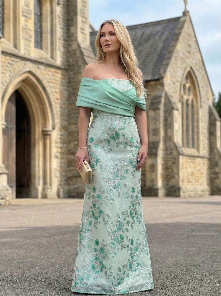 Off the Shoulder Satin Mother of the Bride Dresses