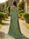 Sequin Embroidery Sheath Off the Shoulder Mother of the Bride Dresses
