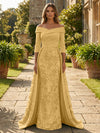 Sequin Embroidery Sheath Off the Shoulder Mother of the Bride Dresses