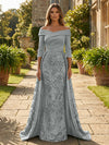 Sequin Embroidery Sheath Off the Shoulder Mother of the Bride Dresses