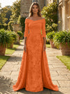 Sequin Embroidery Sheath Off the Shoulder Mother of the Bride Dresses