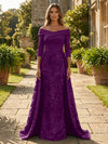 Sequin Embroidery Sheath Off the Shoulder Mother of the Bride Dresses