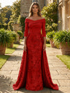 Sequin Embroidery Sheath Off the Shoulder Mother of the Bride Dresses
