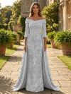 Sequin Embroidery Sheath Off the Shoulder Mother of the Bride Dresses
