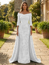Sequin Embroidery Sheath Off the Shoulder Mother of the Bride Dresses