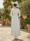 Chiffon Sheath Round Neck Applique Mother of the Bride Dresses