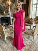 Satin Mermaid One Shoulder Bow Mother of the Bride Dresses
