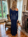 Sequin Sheath One Shoulder Slit Mother of the Bride Dresses