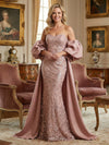 Lace Appliques Mermaid Off the Shoulder Sequin Mother of the Bride Dresses