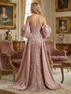 Lace Appliques Mermaid Off the Shoulder Sequin Mother of the Bride Dresses