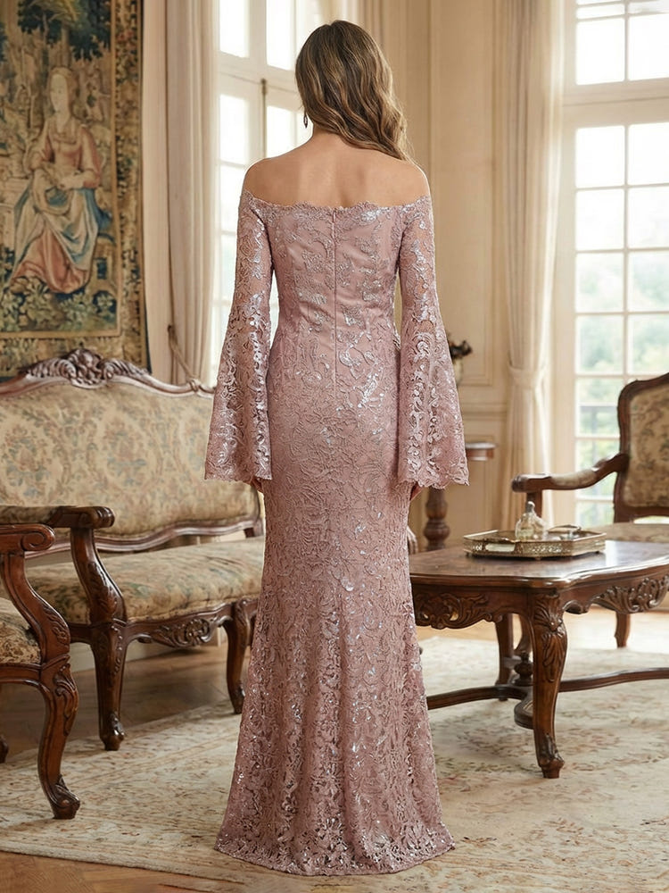 Lace Appliques Mermaid Off the Shoulder Beaded Mother of the Bride Dresses