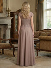 Chiffon A-Line Round Neck Sequin Embroidery Mother of the Bride Dresses