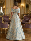 Jacquard A-Line Off the Shoulder Beaded Mother of the Bride Dresses