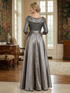Satin A-Line V Neck Sequin Mother of the Bride Dresses