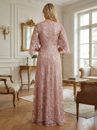 Lace Appliques V Neck Ruffles Mother of the Bride Dresses