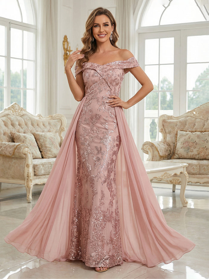Chiffon Mermaid Off the Shoulder Mother of the Bride Dresses