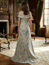 Satin Off the Shoulder Pleated Mother of the Bride Dresses