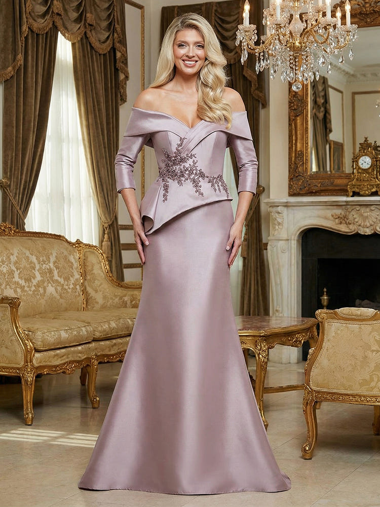 Satin Mermaid Pleated Mother of the Bride Dresses