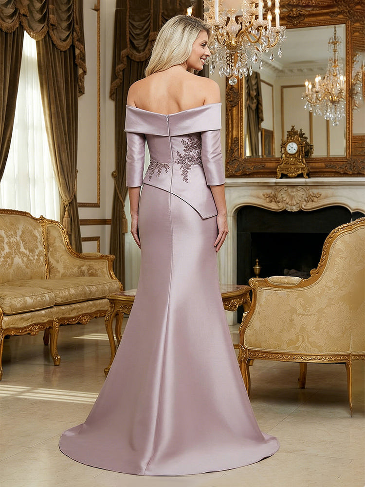 Satin Mermaid Pleated Mother of the Bride Dresses