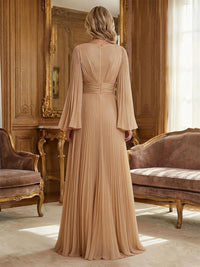 Chiffon A-Line V Neck Pleated Mother of the Bride Dresses