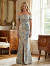 Floral Embroidery Mother of the Bride Dresses with Side Slit