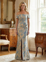 Floral Embroidery Mother of the Bride Dresses with Side Slit