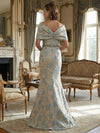 Satin Off the Shoulder Mother of the Bride Dresses with Bow