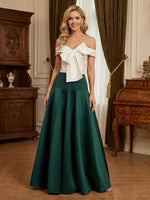 A-Line Off the Shoulder Bow Mother of the Bride Dresses