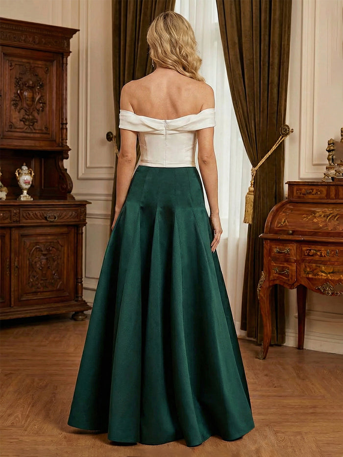 A-Line Off the Shoulder Bow Mother of the Bride Dresses