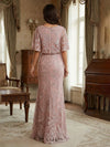 Lace Appliques Mermaid V Neck Mother of the Bride Dresses