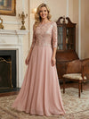 Chiffon A-Line Mother of the Bride Dresses with Lace Applique