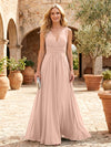 Chiffon A-Line V Neck Pleated Mother of the Bride Dresses