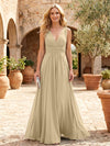 Chiffon A-Line V Neck Pleated Mother of the Bride Dresses