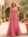 Chiffon A-Line V Neck Pleated Mother of the Bride Dresses