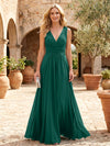 Chiffon A-Line V Neck Pleated Mother of the Bride Dresses