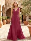 Chiffon A-Line V Neck Pleated Mother of the Bride Dresses