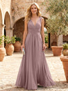 Chiffon A-Line V Neck Pleated Mother of the Bride Dresses