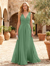 Chiffon A-Line V Neck Pleated Mother of the Bride Dresses