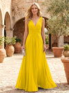 Chiffon A-Line V Neck Pleated Mother of the Bride Dresses