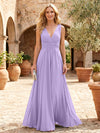 Chiffon A-Line V Neck Pleated Mother of the Bride Dresses