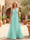 Chiffon A-Line V Neck Pleated Mother of the Bride Dresses