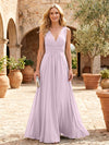 Chiffon A-Line V Neck Pleated Mother of the Bride Dresses