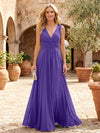 Chiffon A-Line V Neck Pleated Mother of the Bride Dresses