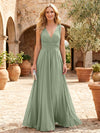 Chiffon A-Line V Neck Pleated Mother of the Bride Dresses