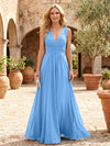 Chiffon A-Line V Neck Pleated Mother of the Bride Dresses