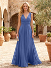 Chiffon A-Line V Neck Pleated Mother of the Bride Dresses