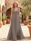 Chiffon A-Line V Neck Pleated Mother of the Bride Dresses