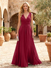 Chiffon A-Line V Neck Pleated Mother of the Bride Dresses