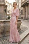 Tulle A-Line V Neck Sequin Mother of the Bride Dresses