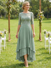 Chiffon A-Line Crew Neck Lace Applique  Mother of the Bride Dresses